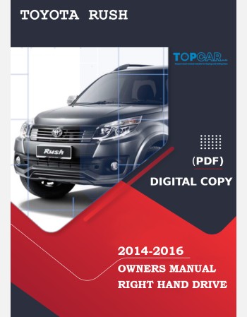 toyota rush 2014-2016 owners manual in english